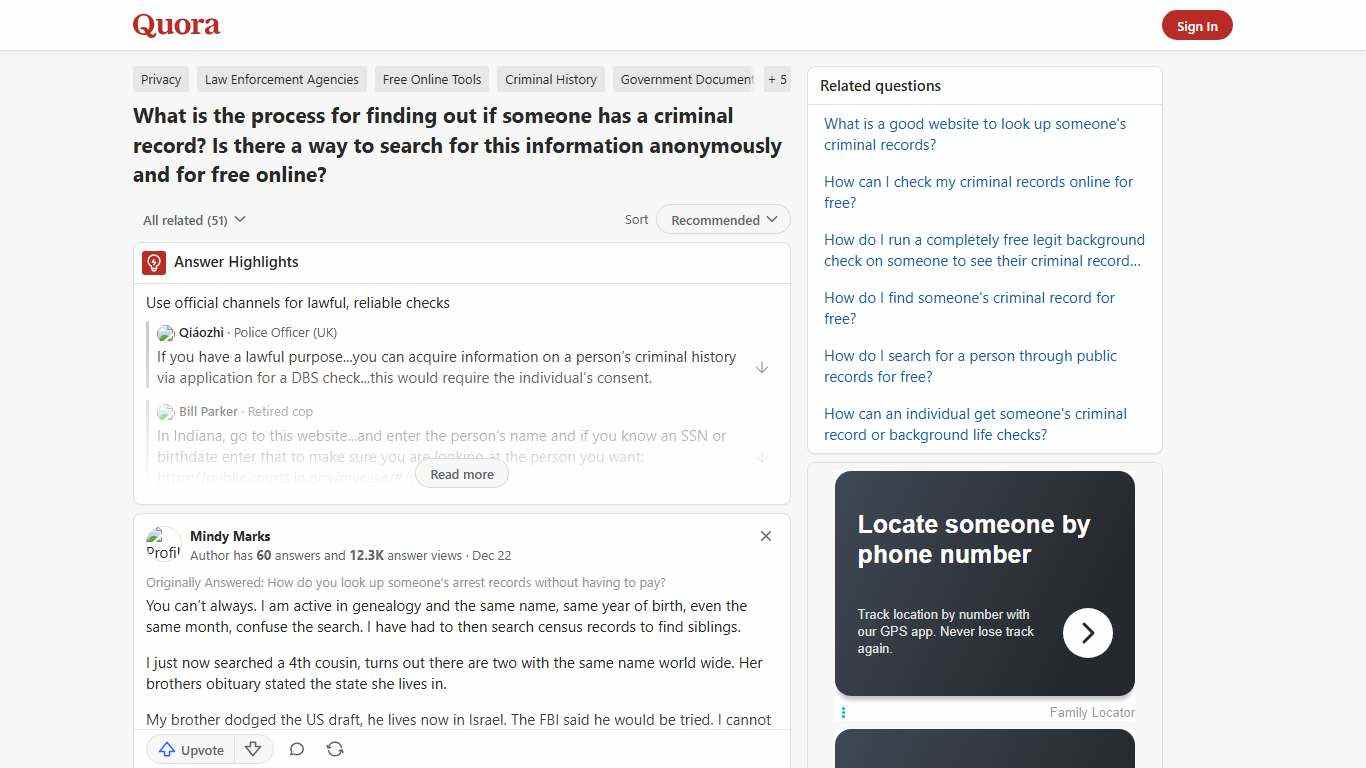 What is the process for finding out if someone has a criminal record? Is there a way to search for this information anonymously and for free online? - Quora